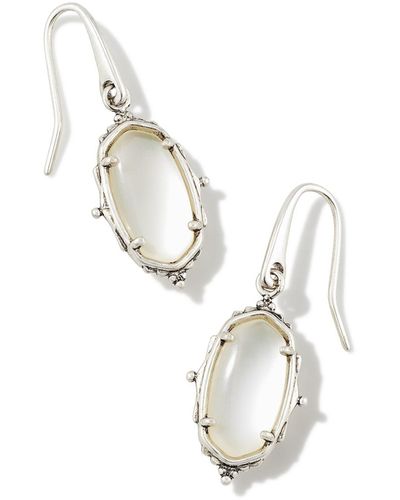 Kendra Scott Baroque Vintage Silver Lee Drop Earrings - White
