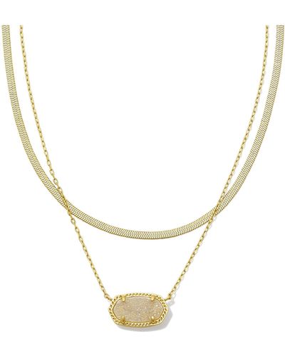Kendra Scott Elisa Herringbone Gold Multi Strand Necklace - Metallic