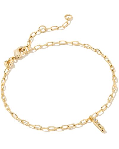 Kendra Scott Crystal Letter I Gold Delicate Chain Bracelet - Metallic