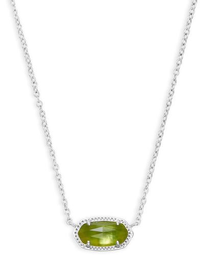 Elisa silver pendant necklace sale in white kyocera opal