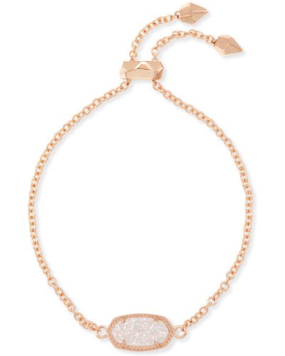 Kendra Scott Elaina Rose Gold Adjustable Chain Bracelet - White