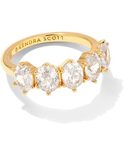 Kendra Scott Cailin Gold Crystal Band Ring - White