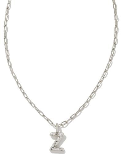 Kendra Scott Crystal Letter Z Silver Short Pendant Necklace - Metallic