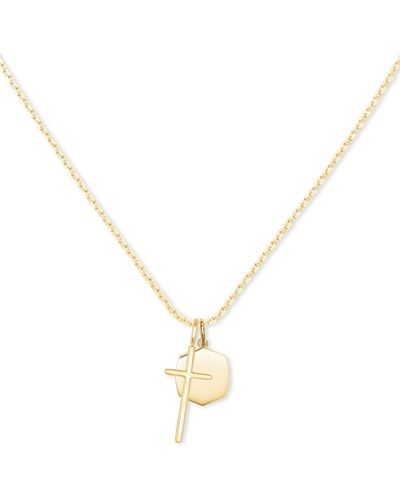 Kendra Scott Davis Cross Charm Necklace - Metallic