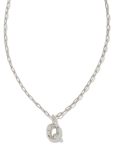 Kendra Scott Crystal Letter Q Silver Short Pendant Necklace - Metallic