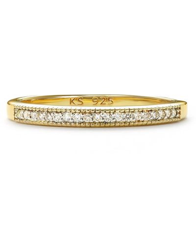 Kendra Scott Ensley 18k Gold Vermeil Band Ring In White Diamond | Diamonds | Size 11