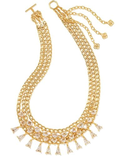 Kendra Scott Blair Gold Jewel Convertible Statement Necklace - Metallic