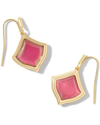 Kendra Scott Kacey Gold Drop Earrings - Pink