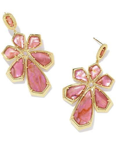 Kendra Scott Layne Gold Statement Earrings - Pink