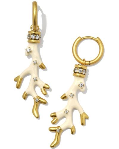 Kendra Scott Shea Convertible Vintage Gold Huggie Earrings - Metallic