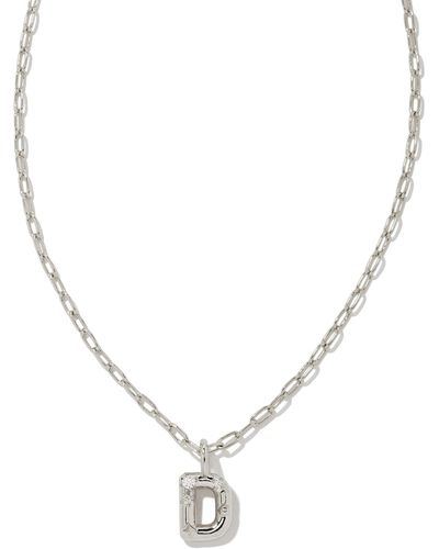Kendra Scott Crystal Letter D Silver Short Pendant Necklace - Metallic