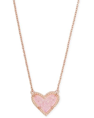 Kendra Scott Ari Heart Rose Gold Pendant Necklace - Multicolor