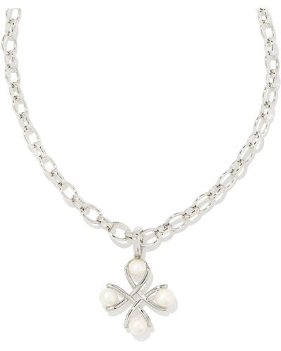 Kendra Scott Everleigh Silver Pearl Pendant Necklace - Metallic