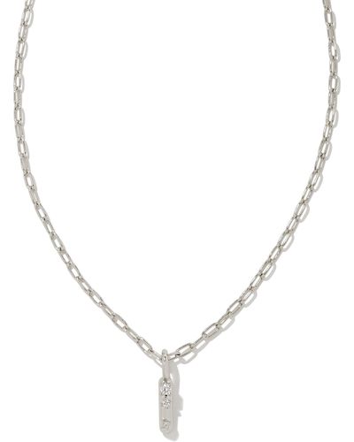 Kendra Scott Crystal Letter I Silver Short Pendant Necklace - Metallic