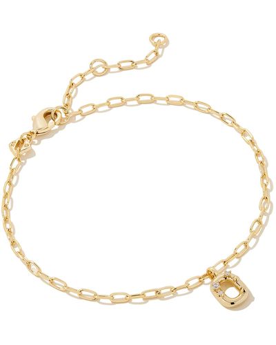 Kendra Scott Crystal Letter O Gold Delicate Chain Bracelet - Metallic