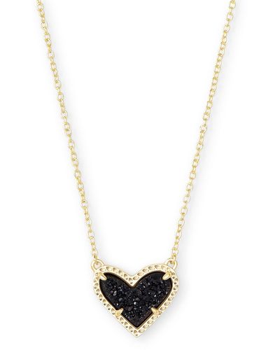 Kendra Scott Ari Heart Gold Pendant Necklace - White