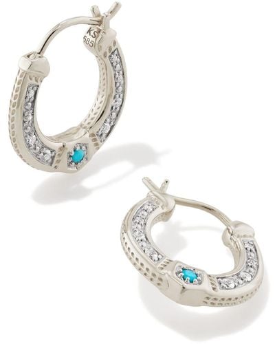 Kendra Scott Noble 14k White Gold Huggie Earrings - Metallic