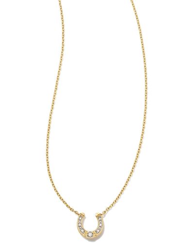 Kendra Scott Noble 14k Yellow Gold Horseshoe Short Pendant Necklace - White