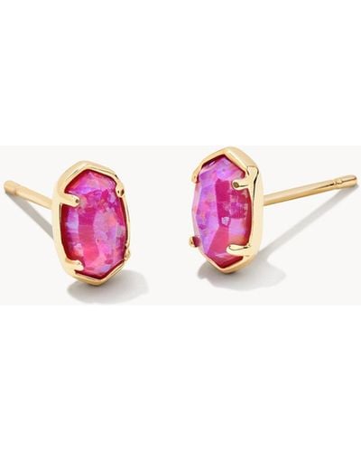 Kendra Scott Emilie Gold Stud Earrings - Pink