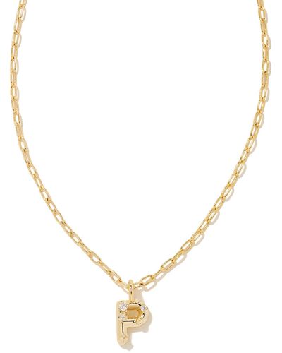 Kendra Scott Crystal Letter P Gold Short Pendant Necklace - Metallic