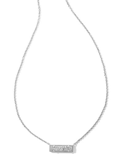 Kendra Scott Leanor Silver Short Pendant Necklace - White