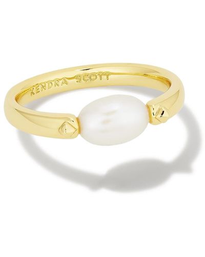 Kendra Scott Leighton Gold Band Ring - White