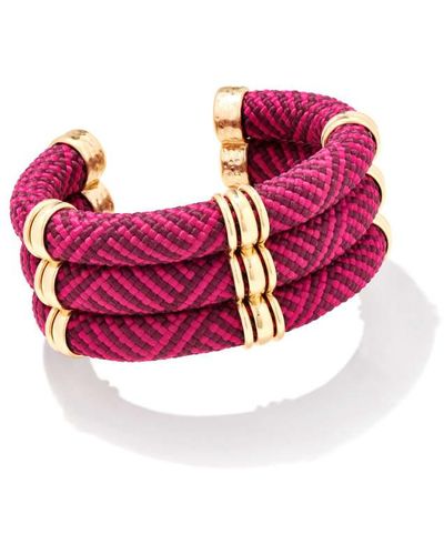 Kendra Scott Maya Gold Triple Cuff Bracelet - Pink