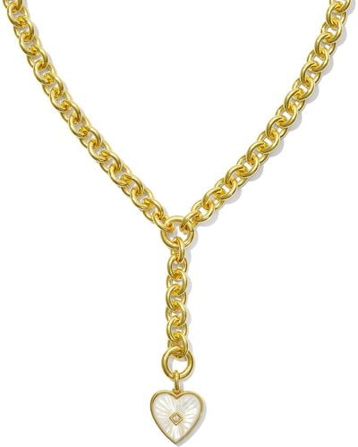 Kendra Scott Adalynn 18k Gold Vermeil Heart Y Necklace - Metallic