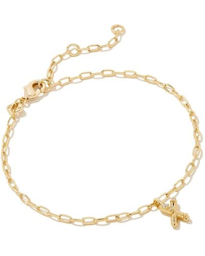 Kendra Scott Crystal Letter X Gold Delicate Chain Bracelet - Metallic