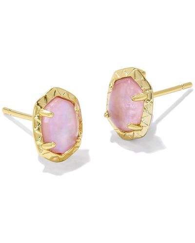 Kendra Scott Daphne Gold Stud Earrings - Pink