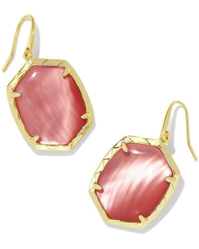 Kendra Scott Daphne Gold Drop Earrings - Pink