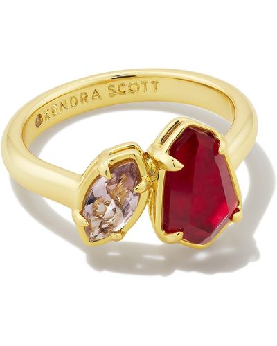 Kendra Scott Alexandria Gold Cocktail Ring - White