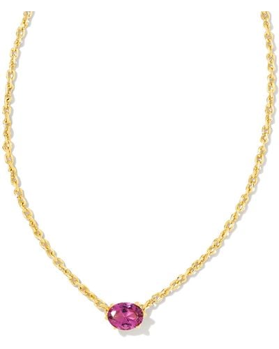 Kendra Scott Cailin Gold Pendant Necklace - Pink