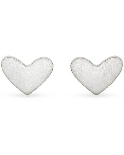 Kendra Scott Ari Heart Stud Earrings In Sterling Silver - White
