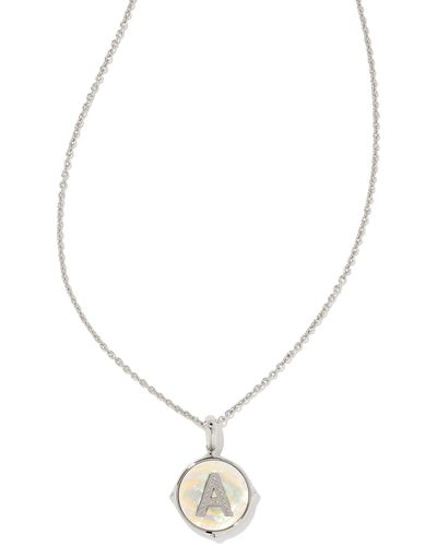 Kendra Scott Letter Silver Disc Reversible Pendant Necklace - Metallic