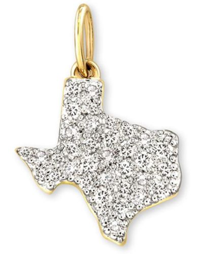 Kendra Scott Pave State Of Texas 14k Yellow Gold Charm - White