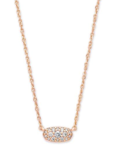 Kendra Scott Grayson Rose Gold Pendant Necklace - White