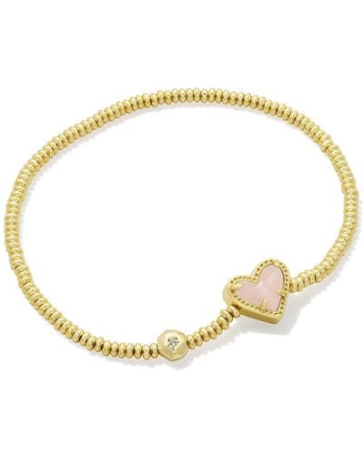 Kendra Scott Ari Heart Gold Stretch Bracelet - Metallic