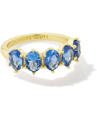 Kendra Scott Cailin Gold Crystal Band Ring - Blue