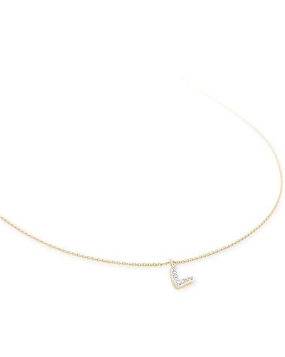 Kendra Scott Diamond Letter L Pendant Necklace - White