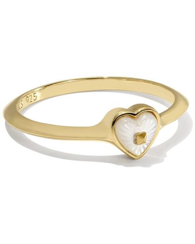Kendra Scott Adalynn 18k Gold Vermeil Heart Band Ring - White