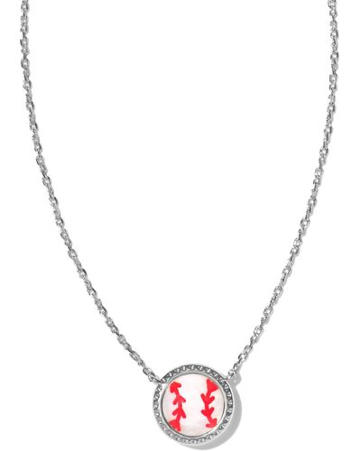 Kendra Scott Baseball Silver Short Pendant Necklace - Metallic
