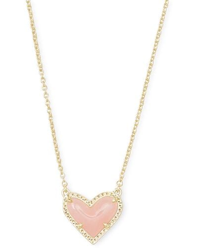 Kendra Scott Ari Heart Gold Pendant Necklace - White
