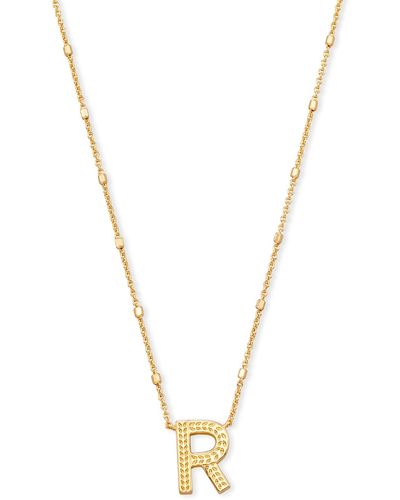 Letter A Inline Initial Necklace in 18k Gold Vermeil