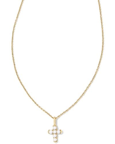 Kendra Scott 14k Yellow Gold Cross Pendant Necklace - White