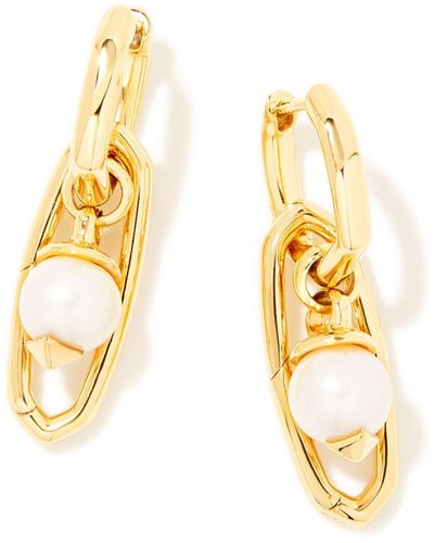 Kendra Scott Brooklyn Convertible Pearl 18k Gold Vermeil Charm Earrings - Metallic