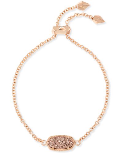 Kendra Scott Elaina Rose Gold Adjustable Chain Bracelet - White