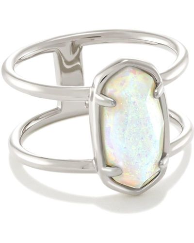 Kendra Scott Elyse Sterling Silver Double Band Ring - White