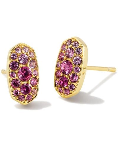 Kendra Scott Grayson Gold Stud Earrings - Pink