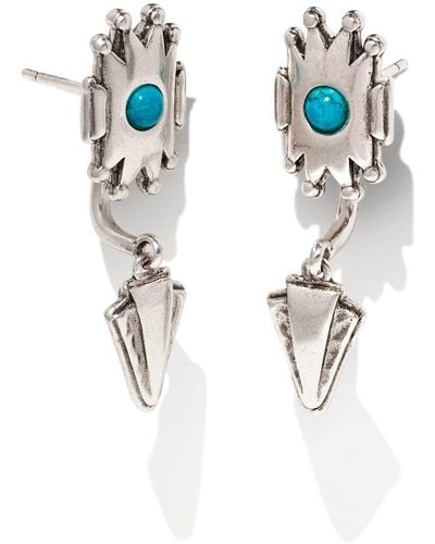 Kendra Scott Shiva Vintage Silver Ear Jacket Earrings - Blue